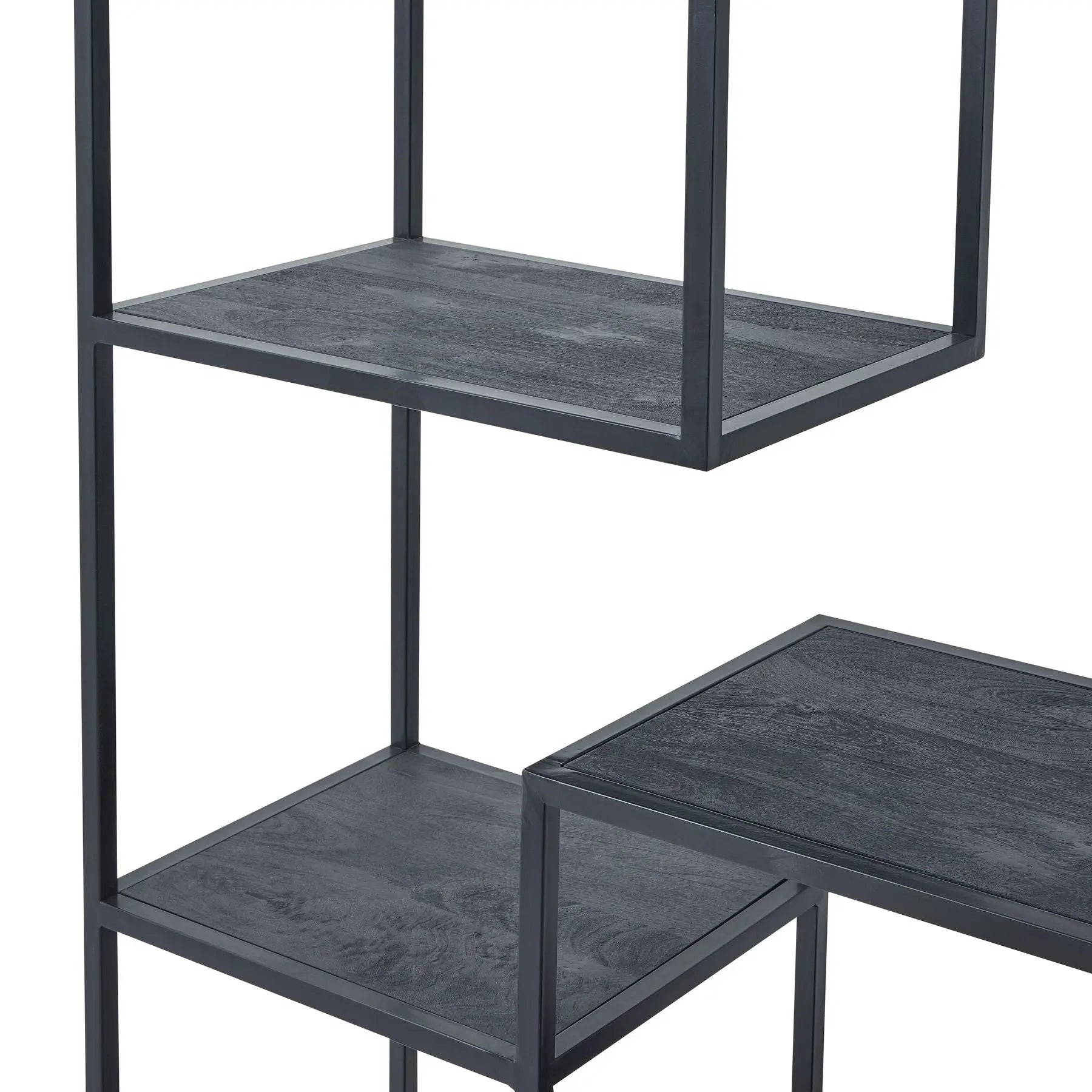 Large Black Multi Shelf Unit Makur Interior