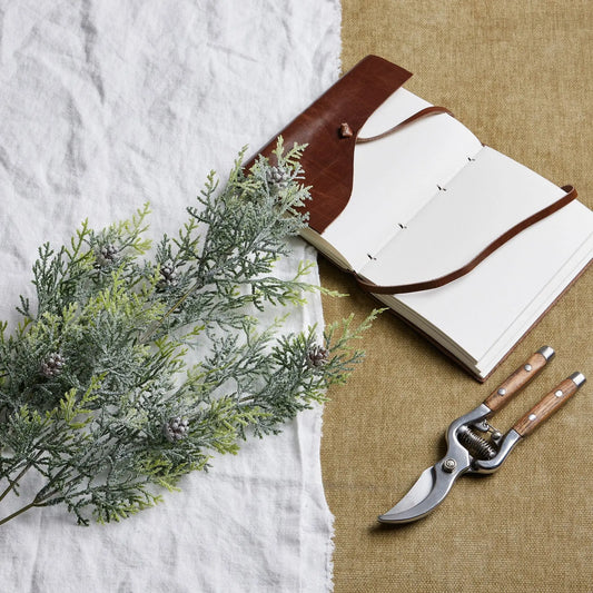 Frosted Pine Tall Stem With Pinecones Makur Interior