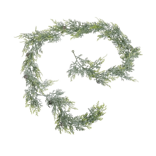Frosted Pine Garland With Pinecones Makur Interior