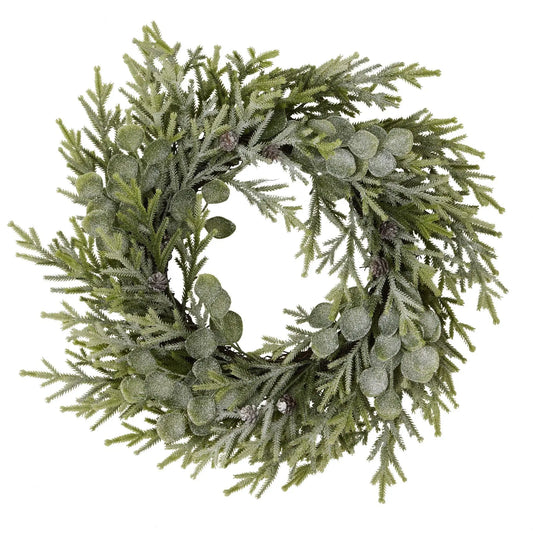Frosted Pine And Eucalyptus Wreath Makur Interior