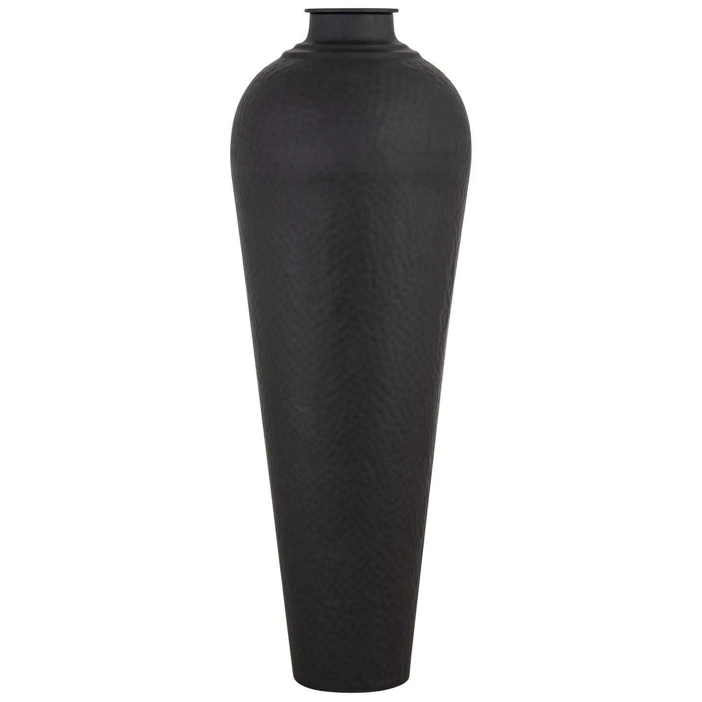 Matt Black Large Hammered Vase With Lid Makur Interior
