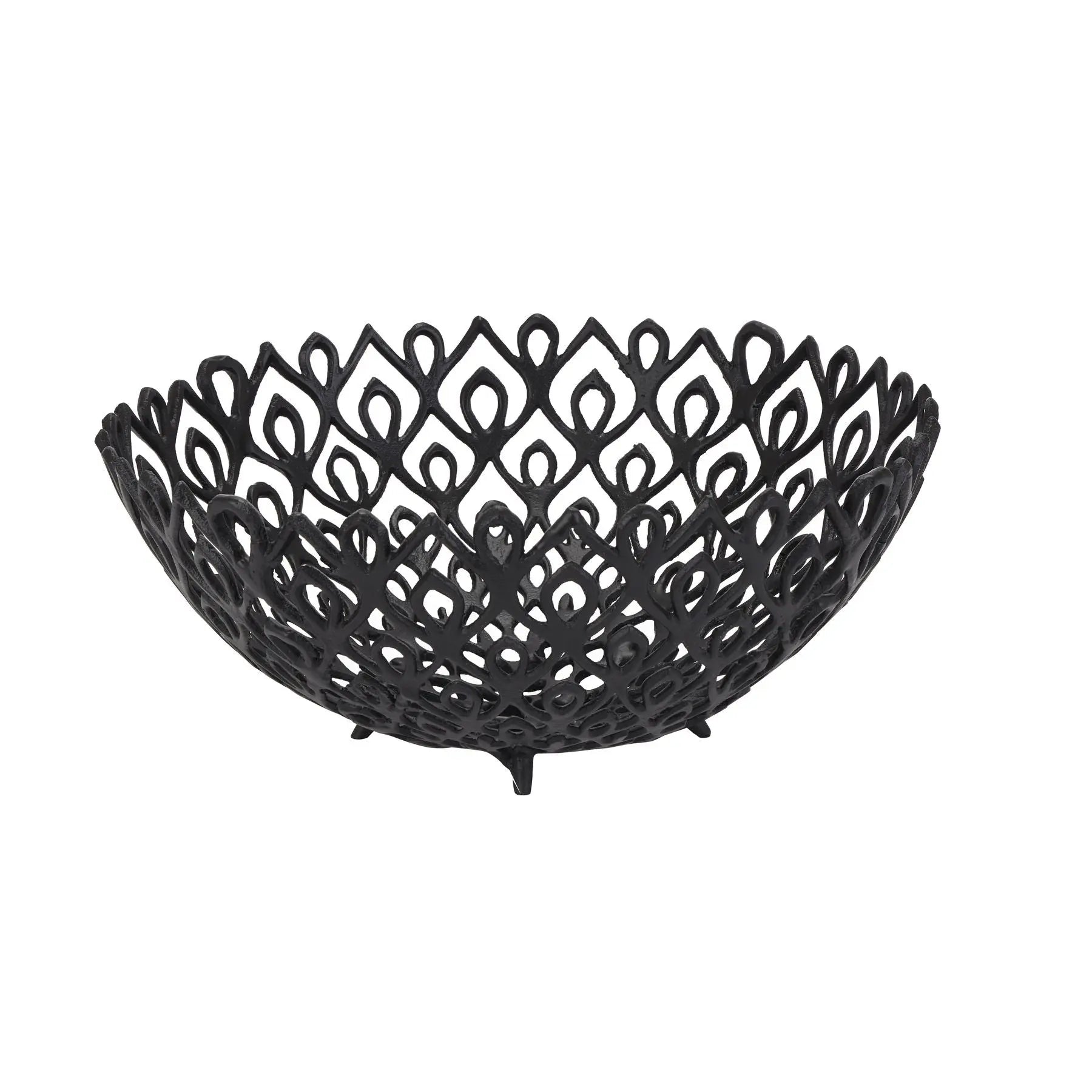 Black Cast Large Lattice Bowl Makur Interior