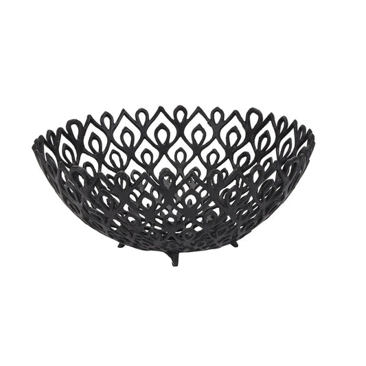 Black Cast Large Lattice Bowl Makur Interior