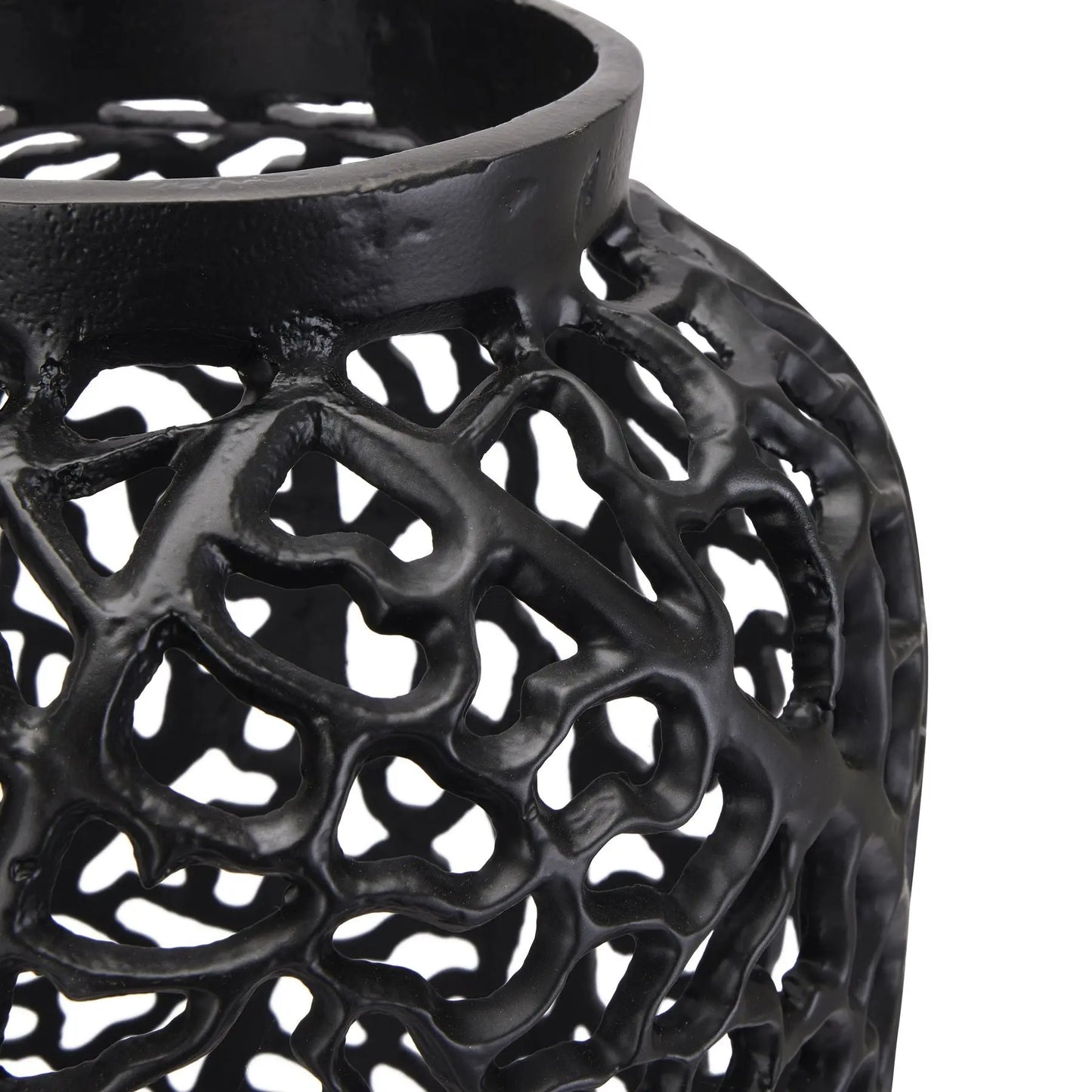 Black Cast Lattice Large Vase Makur Interior
