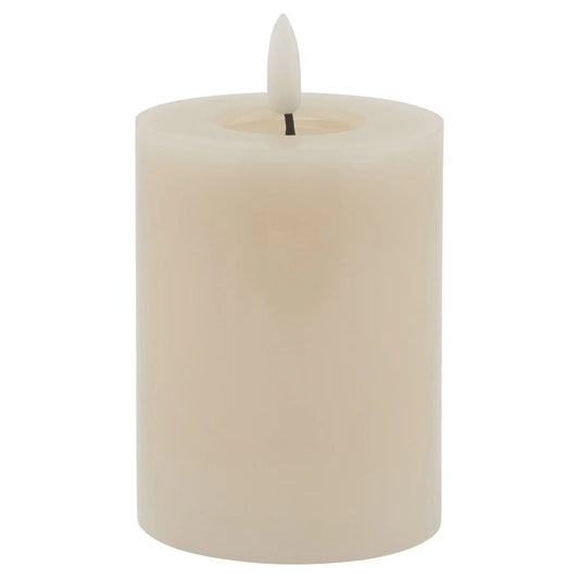 Luxe Collection Melt Effect 3x4 Taupe LED Wax Candle Makur Interior
