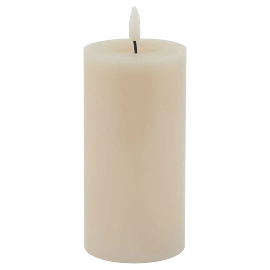Luxe Collection Melt Effect 3x6 Taupe LED Wax Candle Makur Interior