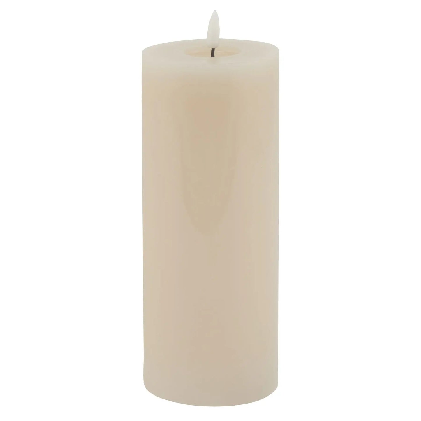 Luxe Collection Melt Effect 3.5x9 Taupe LED Wax Candle Makur Interior