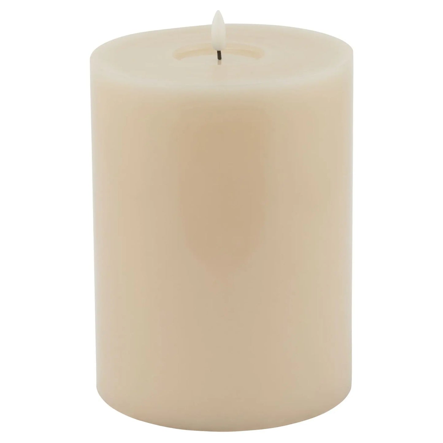 Luxe Collection Melt Effect 6x8 Taupe LED Wax Candle Makur Interior