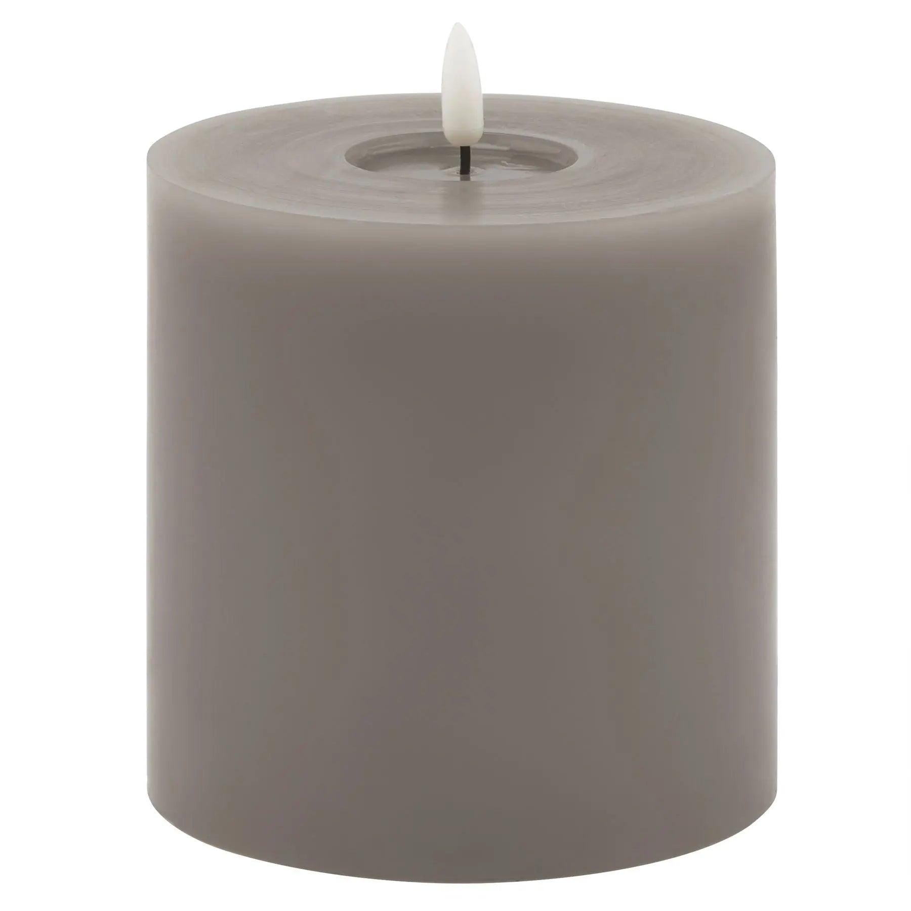 Luxe Collection Melt Effect 5x5 Grey LED Wax Candle Makur Interior