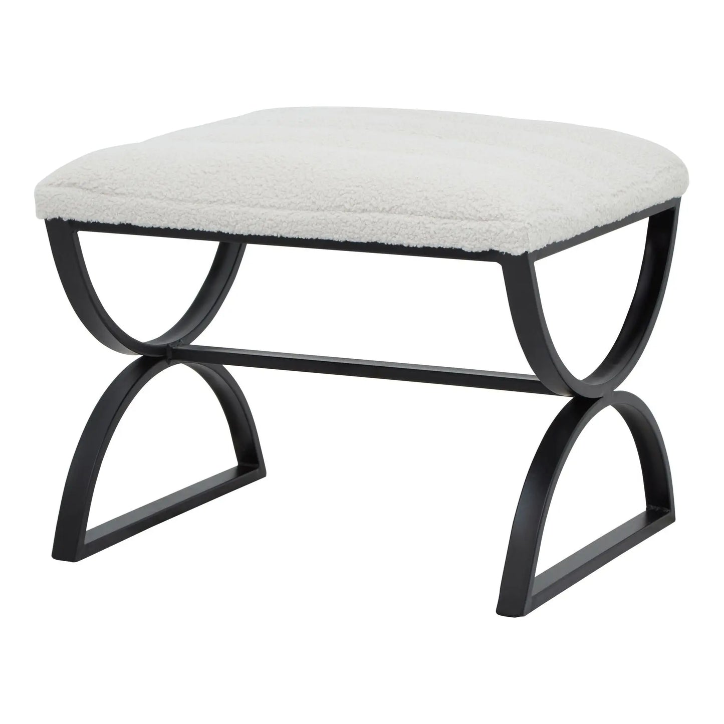 Boucle Ribbed Foot Stool Makur Interior