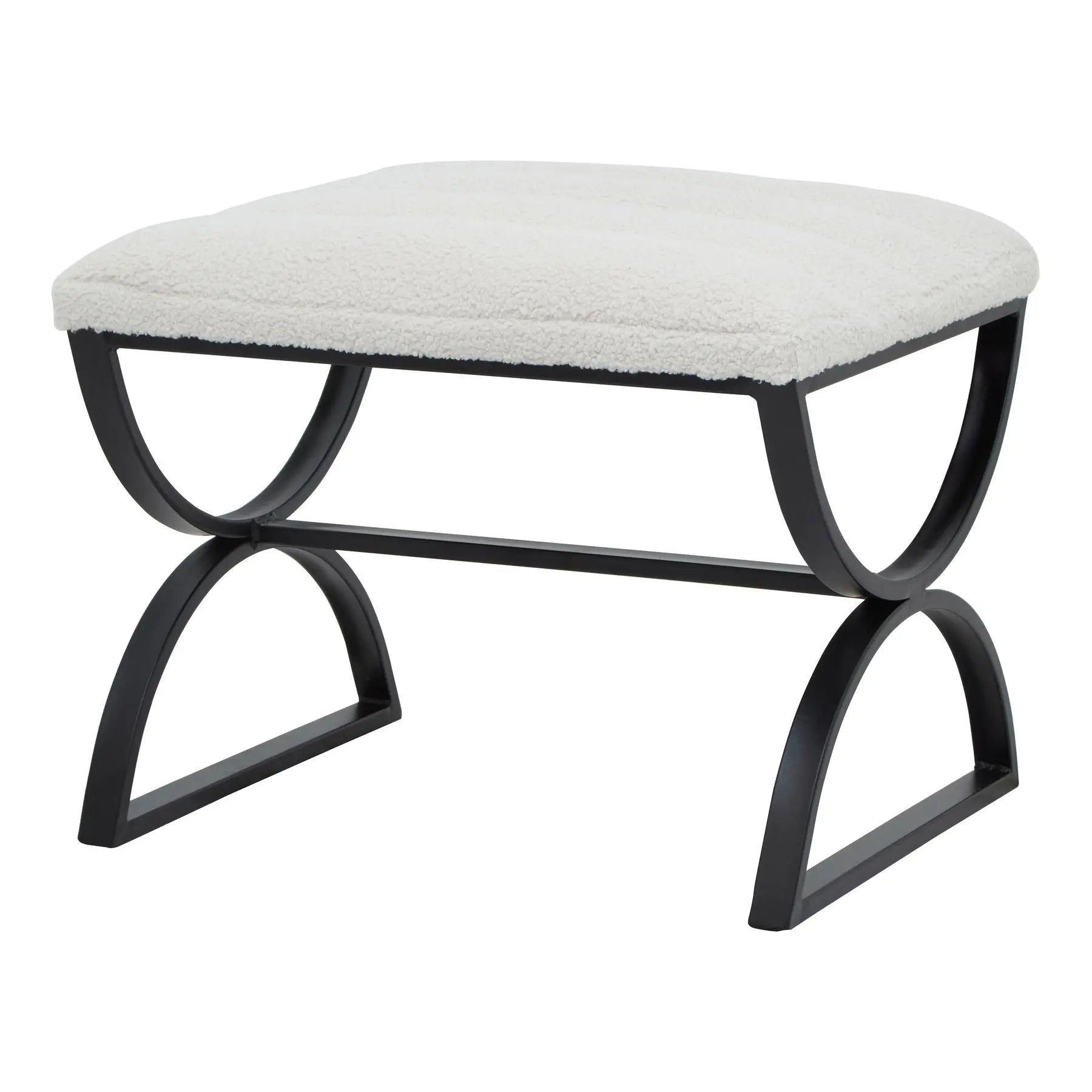 Boucle Ribbed Foot Stool Makur Interior
