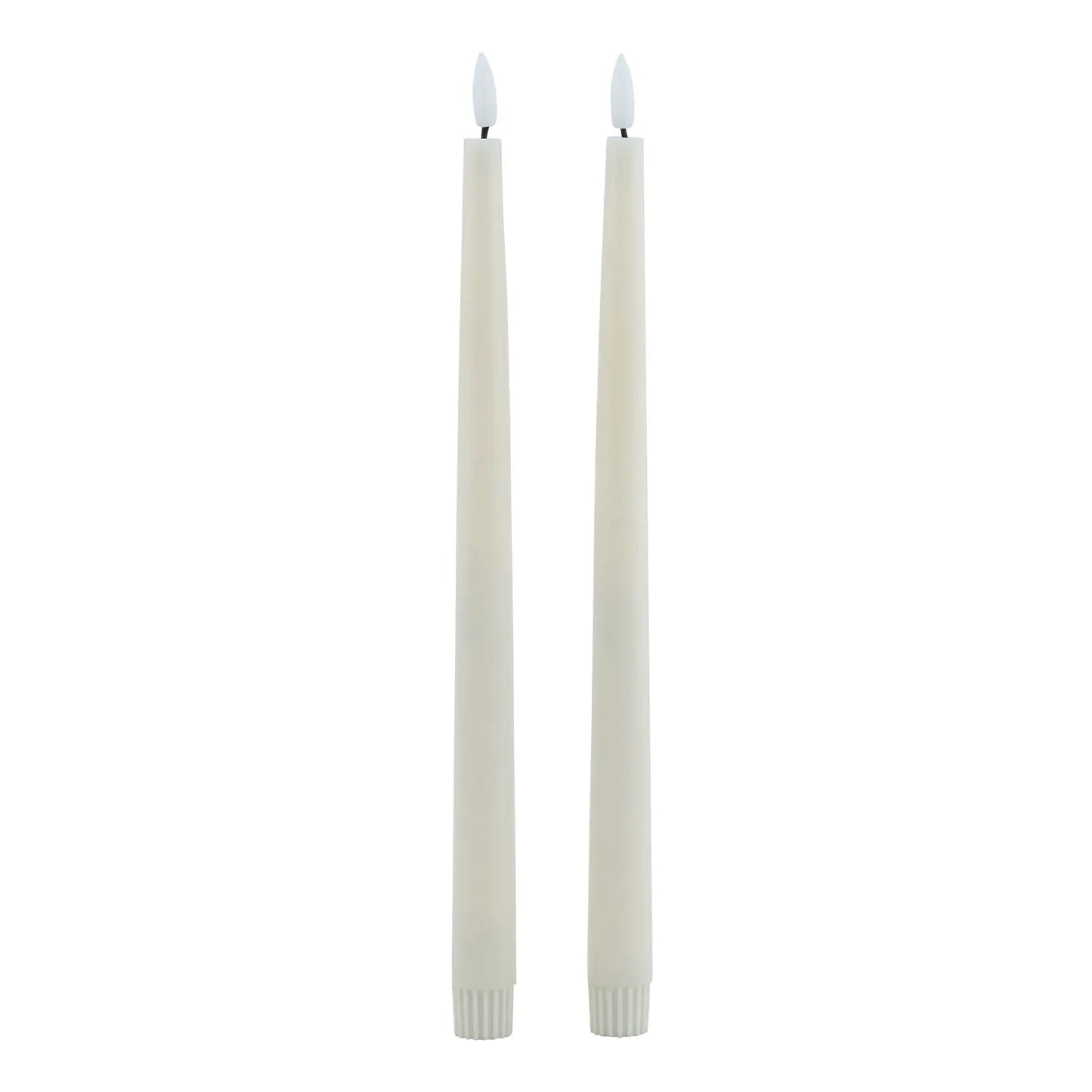 Luxe Collection S/2 Taupe LED Wax Dinner Candles Makur Interior