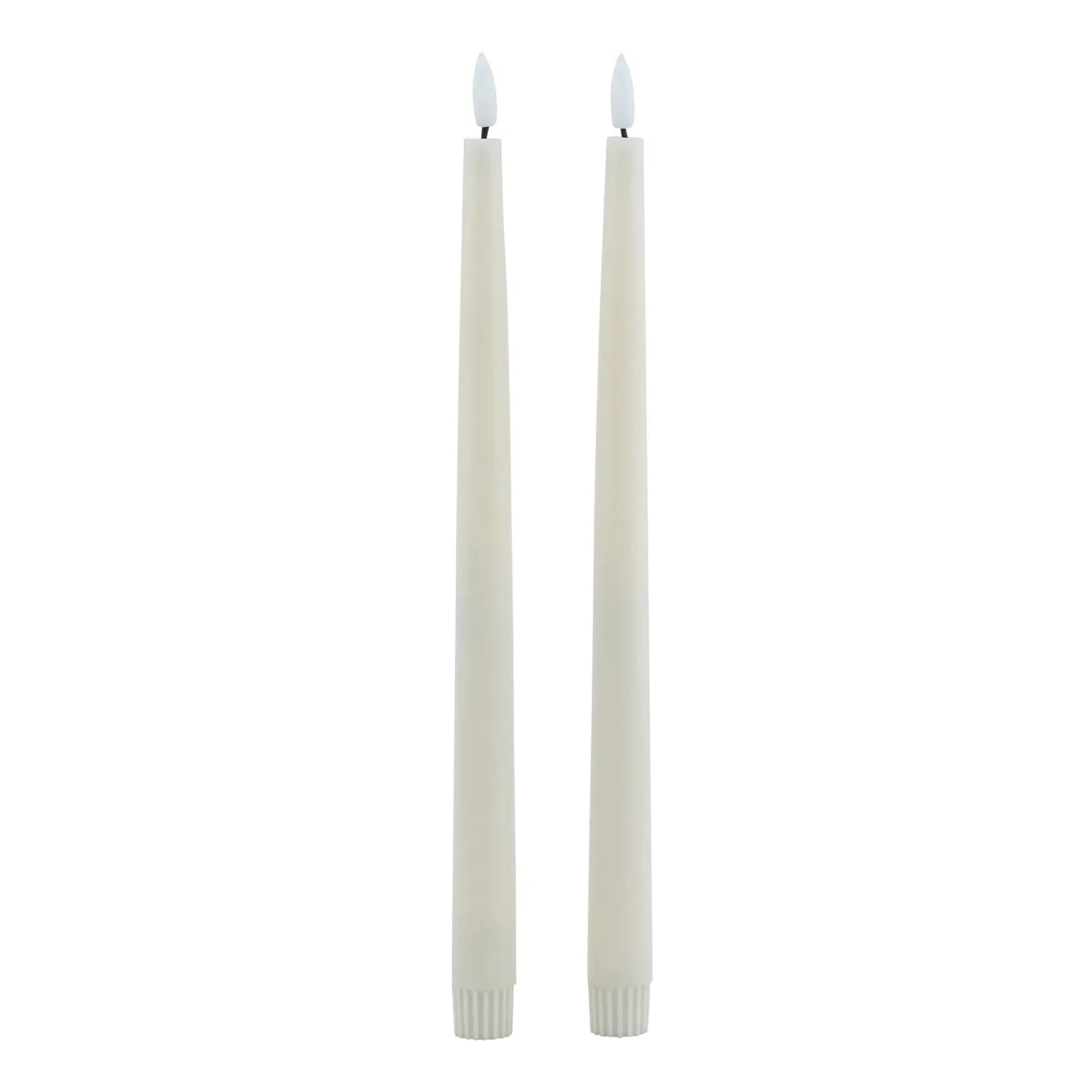 Luxe Collection S/2 Taupe LED Wax Dinner Candles Makur Interior