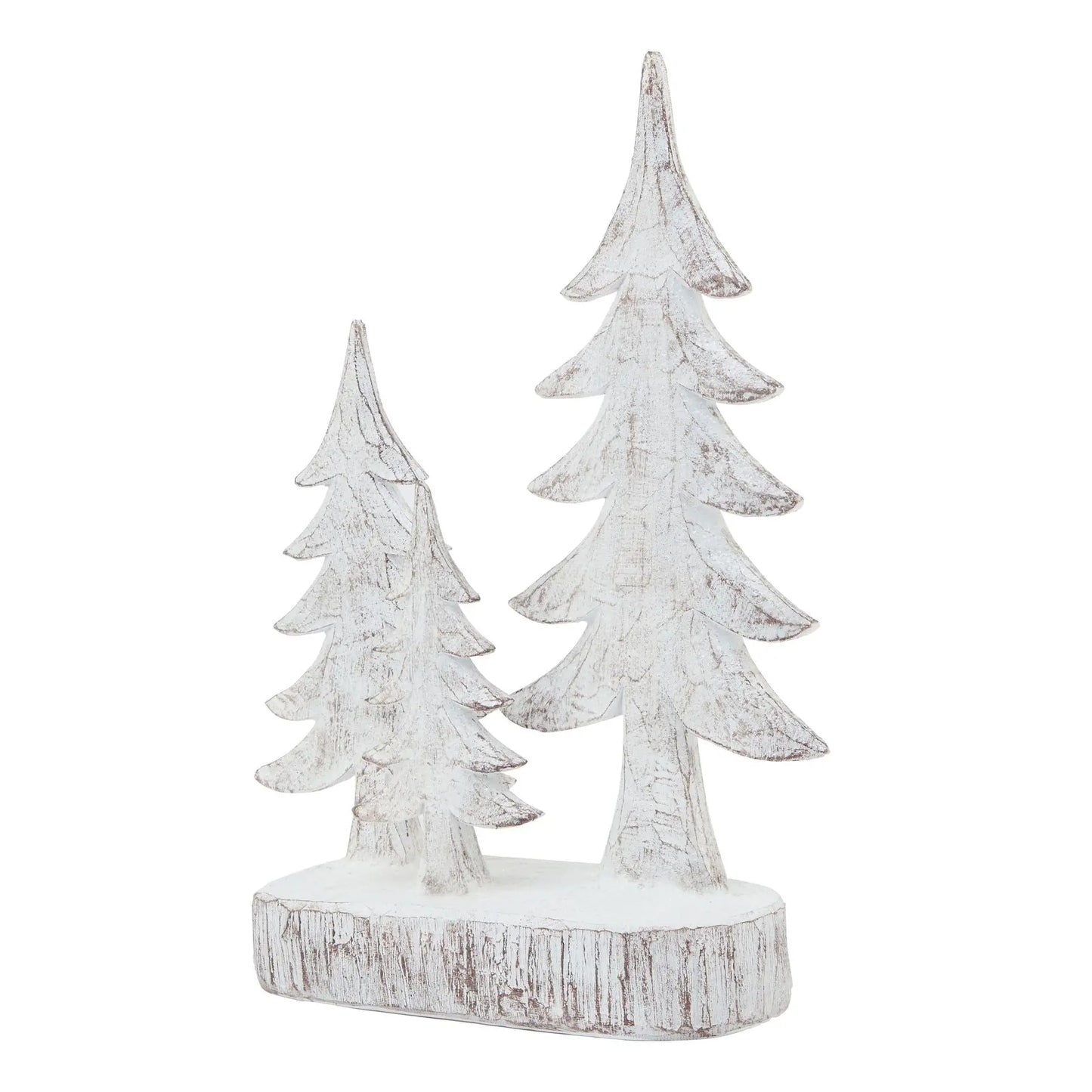 Small Three Snowy Pine Tree Sculpture Makur Interior