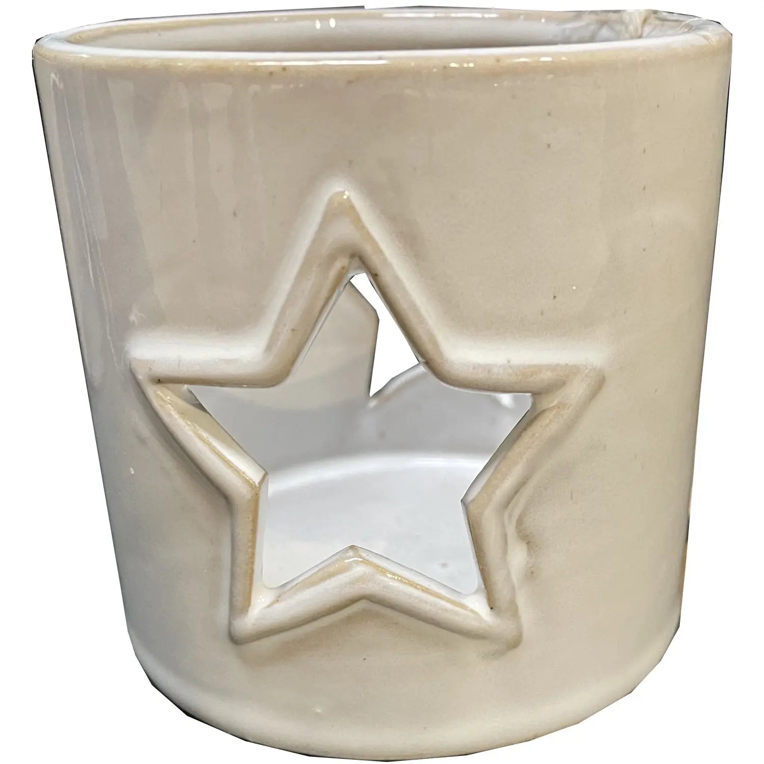 White Ceramic Star Cut-Out Tealight Holder Makur Interior