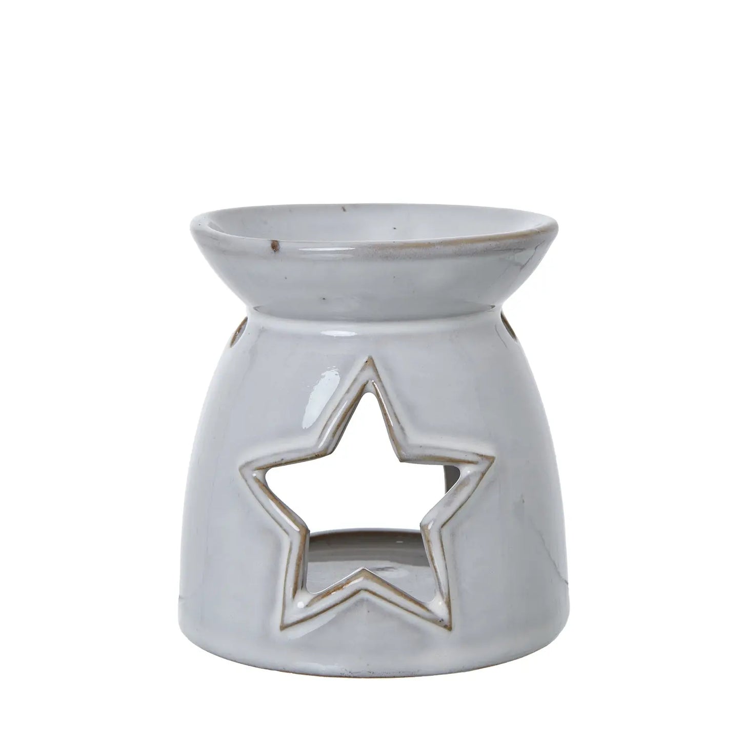 White Ceramic Star Cut-Out Wax Melt Tealight Holder Makur Interior