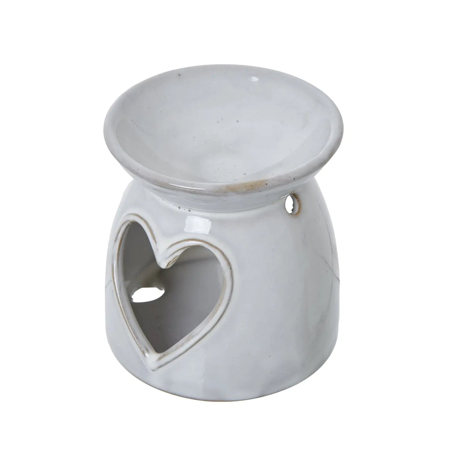 White Ceramic Heart Cut-Out Wax Melt Tealight Holder Makur Interior