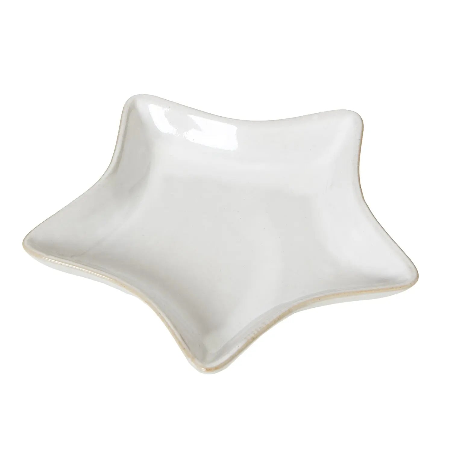 Medium White Ceramic Star Dish Makur Interior