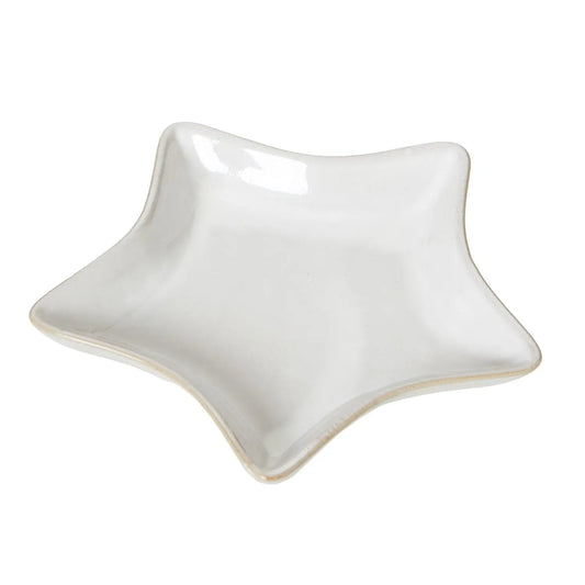Medium White Ceramic Star Dish Makur Interior