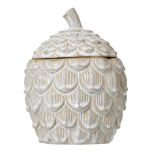 Large Ceramic Pine Cone Trinket Dish With Lid Makur Interior