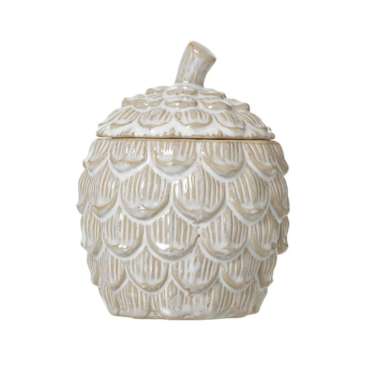 Medium Ceramic Pine Cone Trinket Dish With Lid Makur Interior
