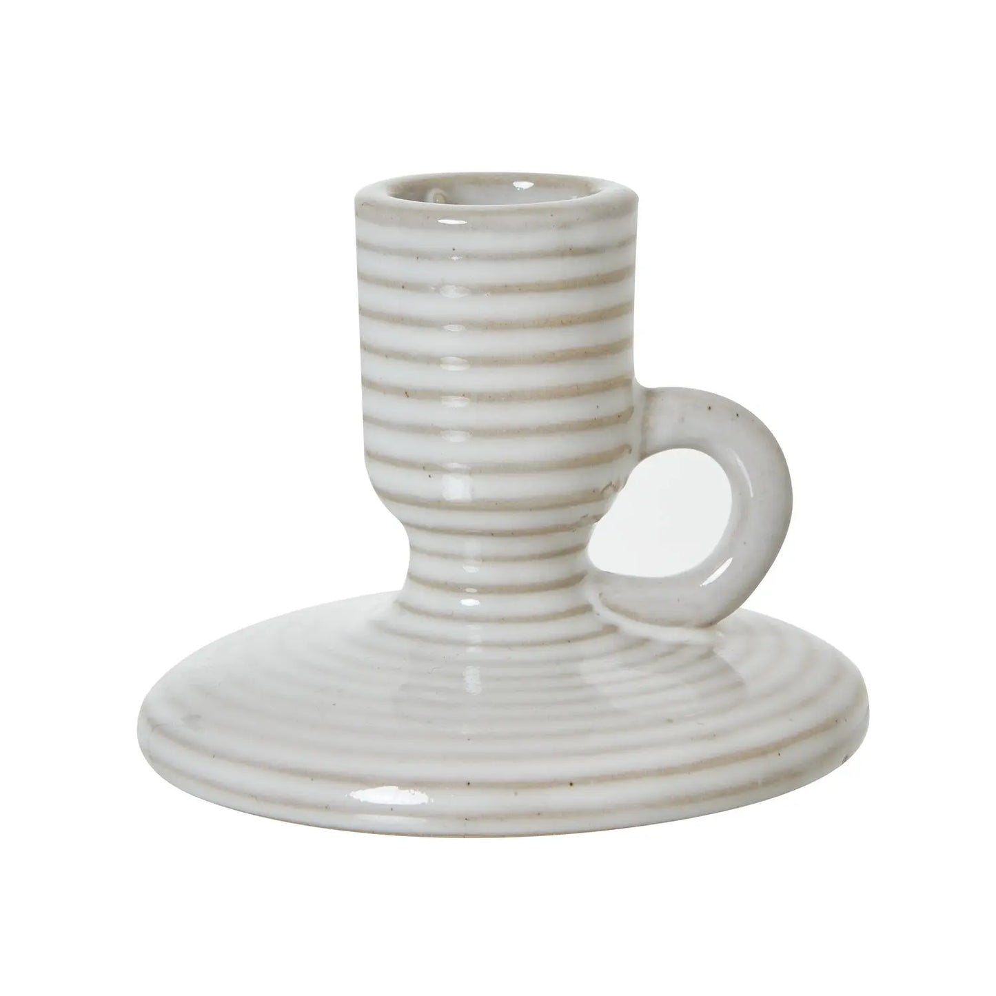 Ceramic Taper Candle Holder  With Handle Makur Interior