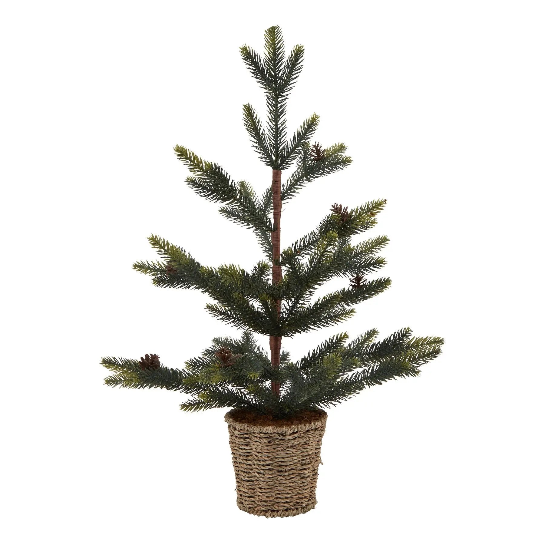 Medium Spruce Tree With Wicker Basket Makur Interior