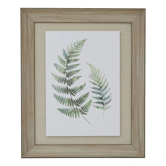 Watercolour Fern Duo In Washed Wood Frame Makur Interior