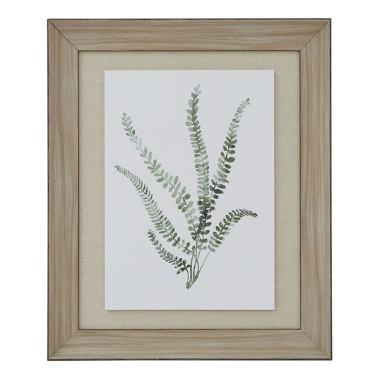 Watercolour Delicate Fern In Washed Wood Frame Makur Interior