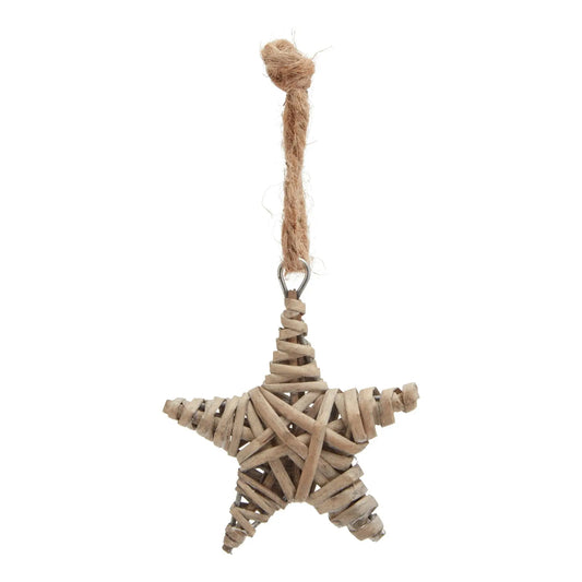 The Noel Collection Small Wicker Star Decoration Makur Interior