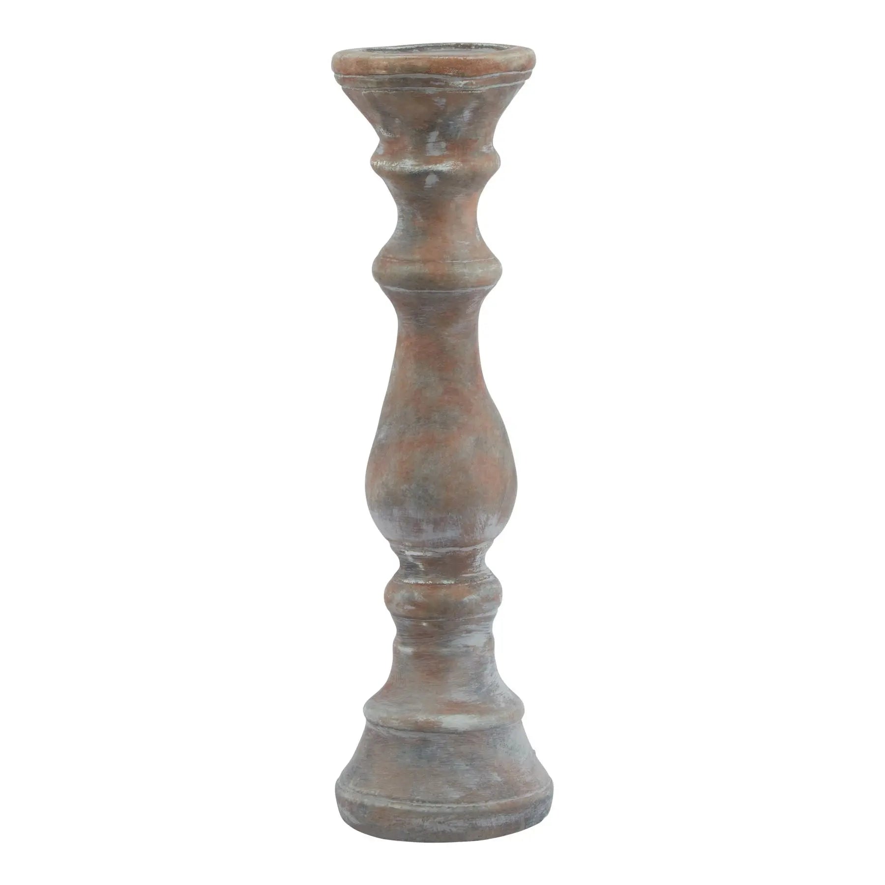 Siena Large Brown  Column Candle Holder Makur Interior