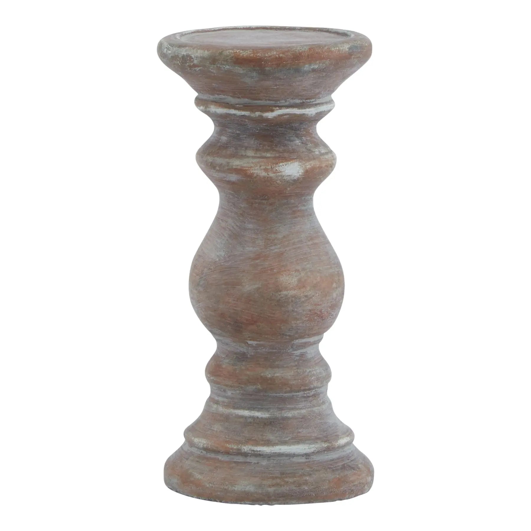 Siena Small Brown  Column Candle Holder Makur Interior
