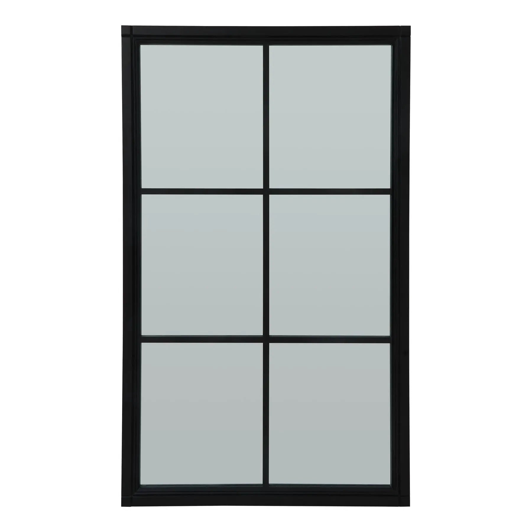 Black Wood Large Window Mirror Makur Interior