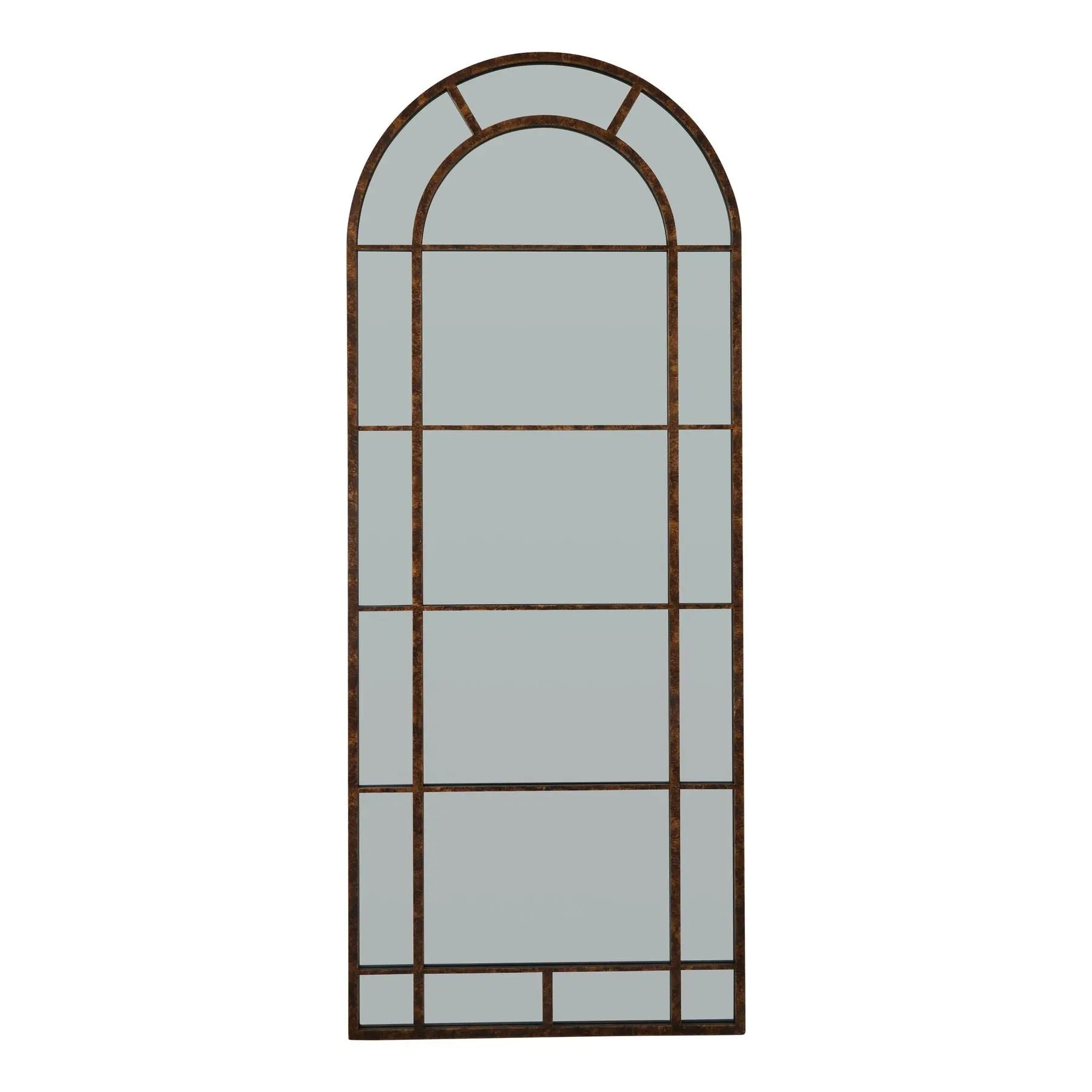 Rust Effect Large Arched Window Mirror Makur Interior