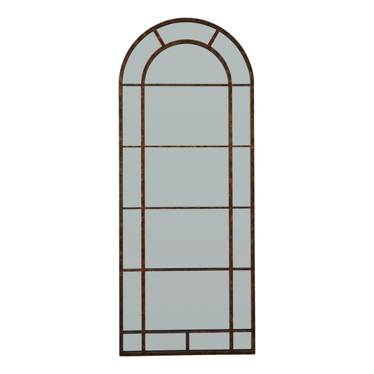Rust Effect Large Arched Window Mirror Makur Interior