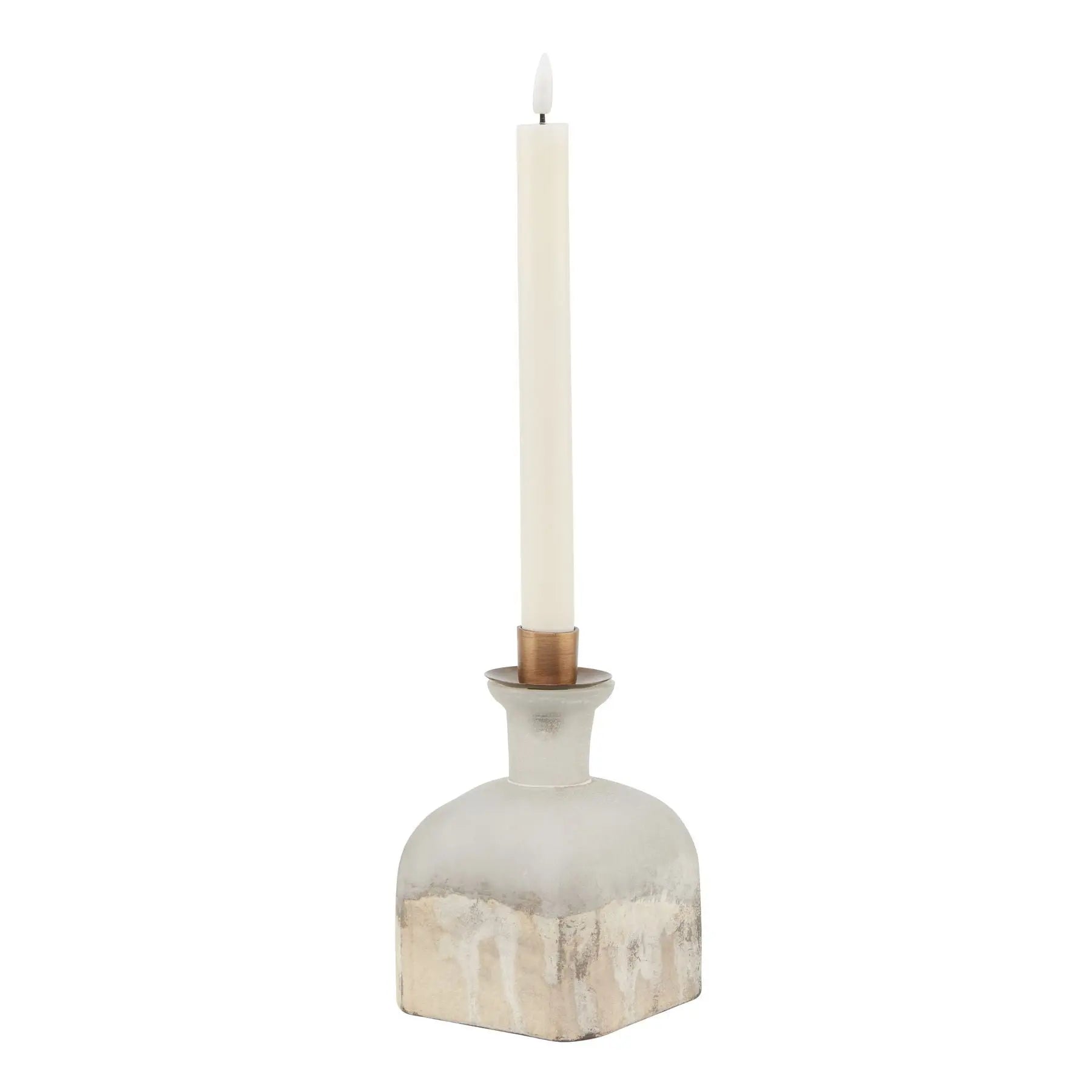 Burnished Dipped and Aged Brass Candle Holder Vase Makur Interior