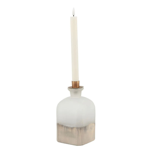 Burnished Dipped and Aged Brass Large Candle Holder Vase Makur Interior