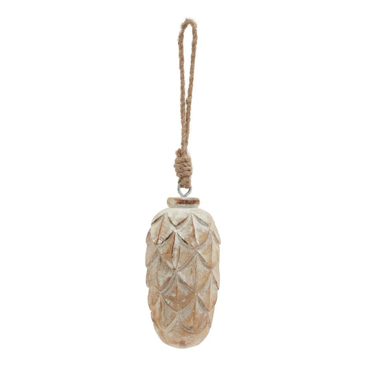 Antique White Wash Pine Cone Bauble Makur Interior