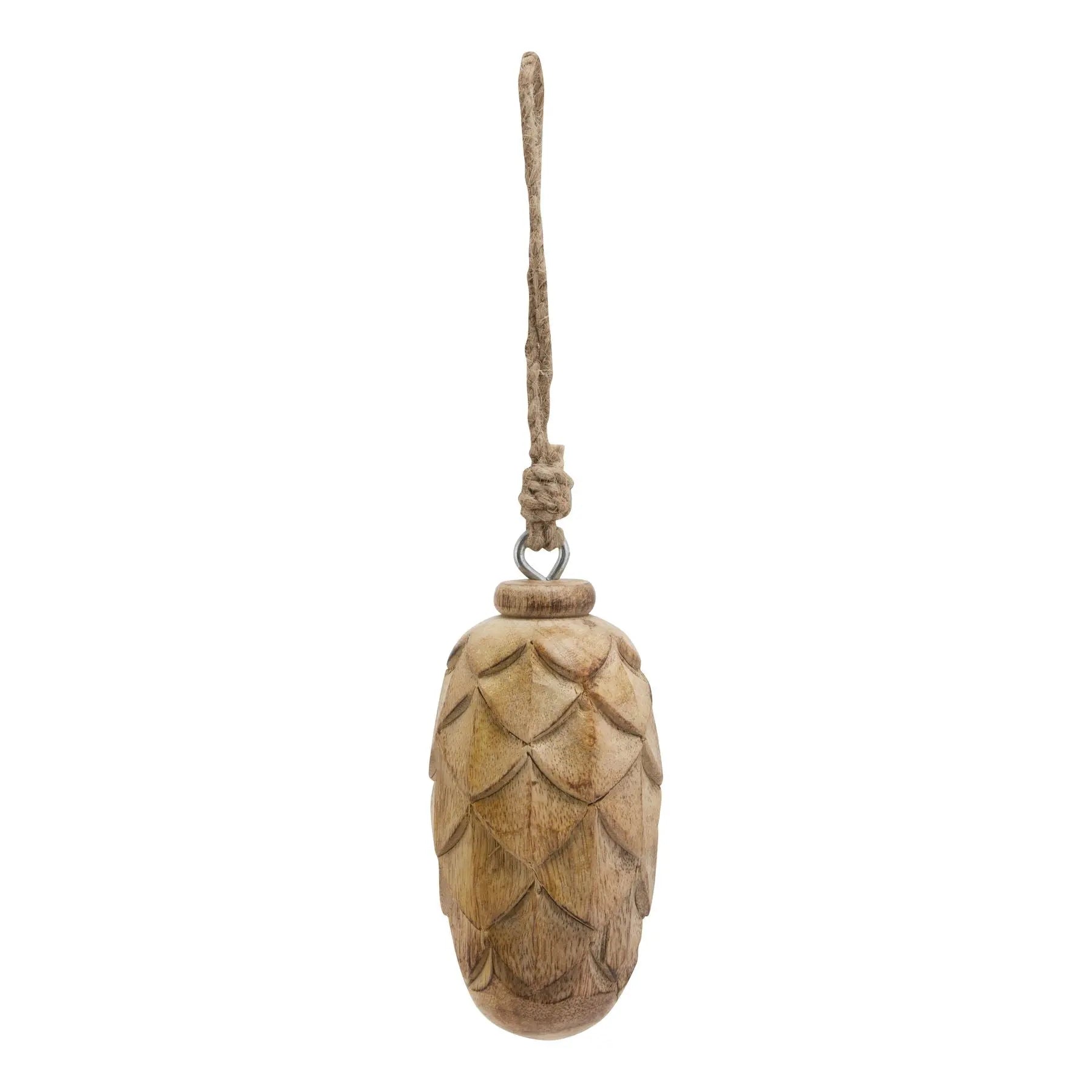 Natural Wooden Pine Cone Bauble Makur Interior