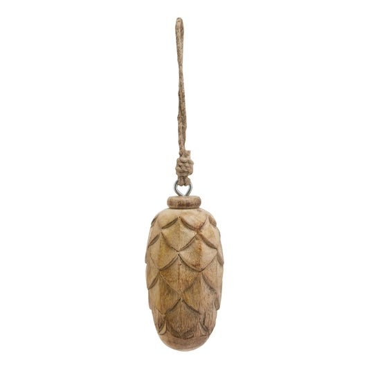 Natural Wooden Pine Cone Bauble Makur Interior