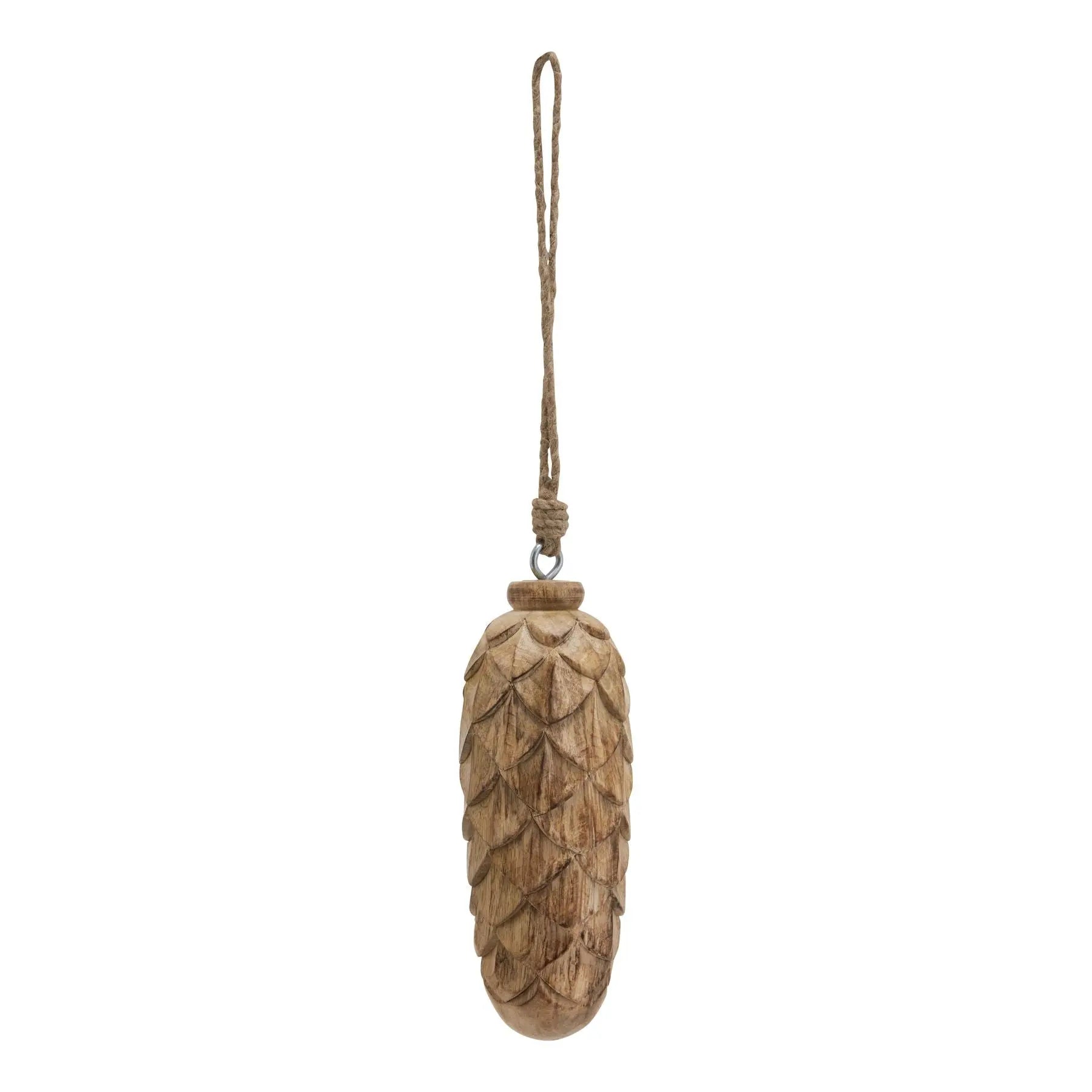 Natural Large Wooden Pine Cone Bauble Makur Interior