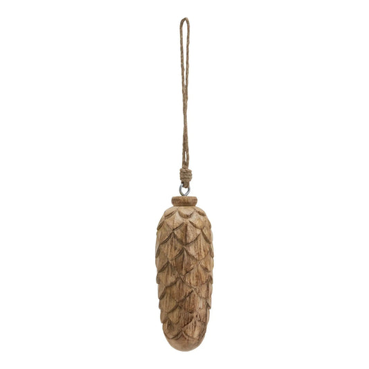 Natural Large Wooden Pine Cone Bauble Makur Interior