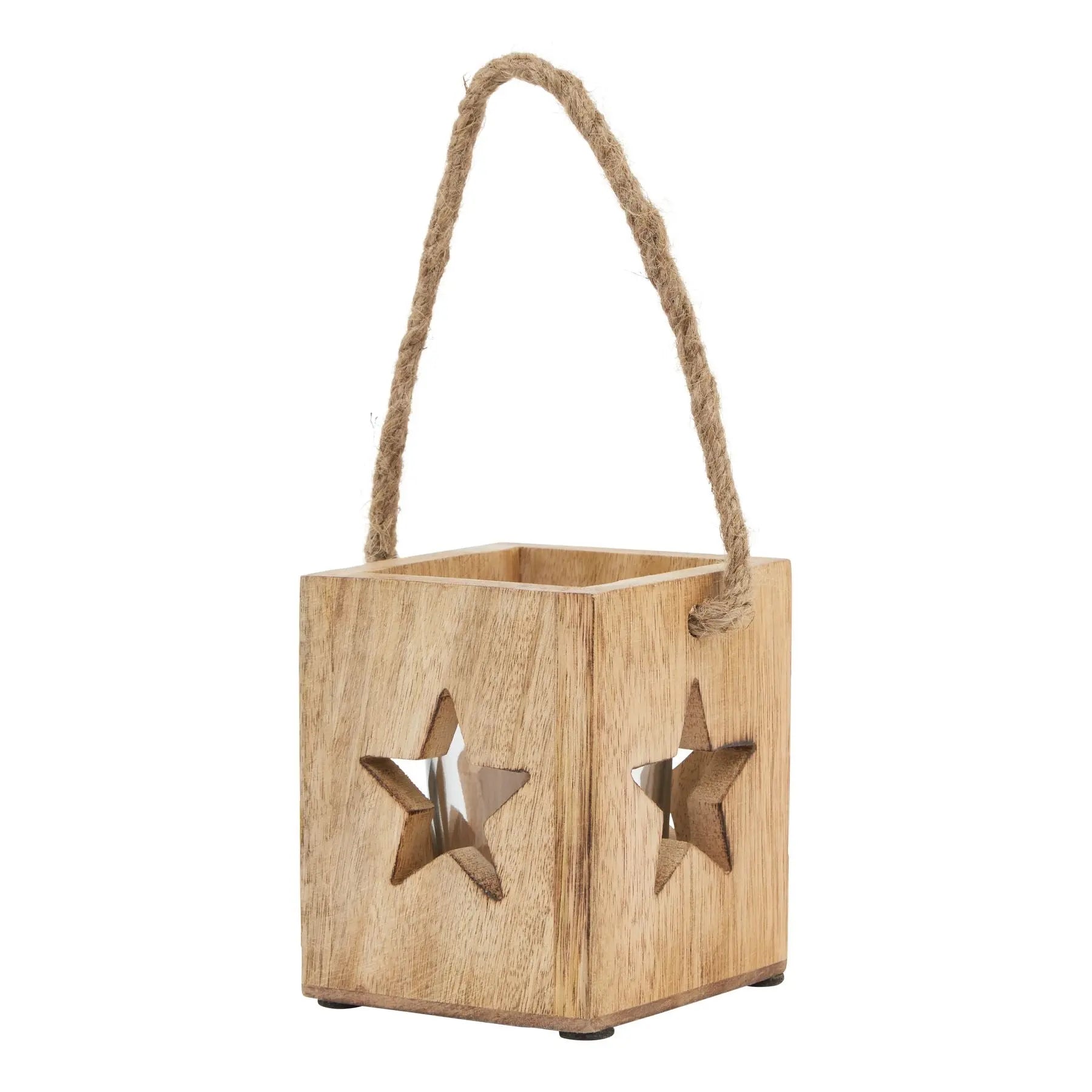 Natural Wooden Small Star Tealight Candle Holder Makur Interior