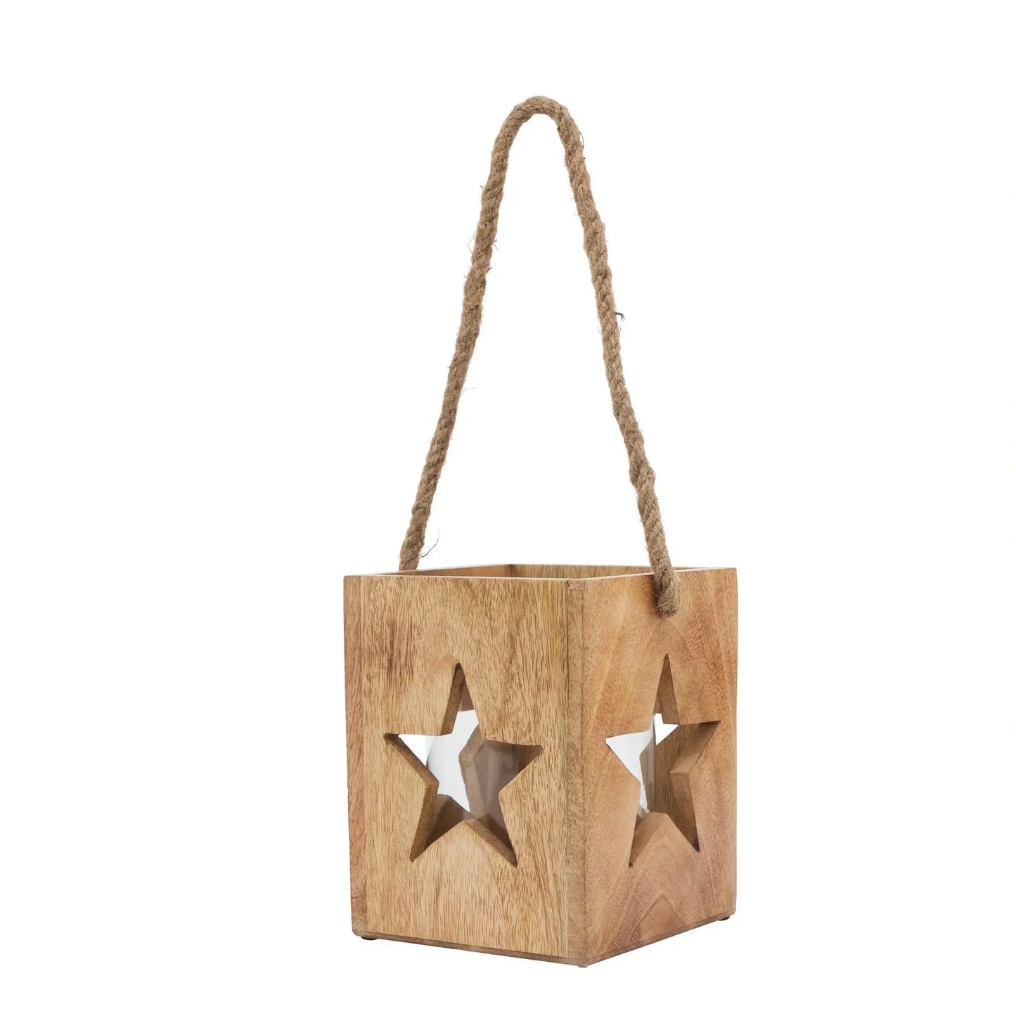 Natural Wooden Large Star Tealight Candle Holder Makur Interior