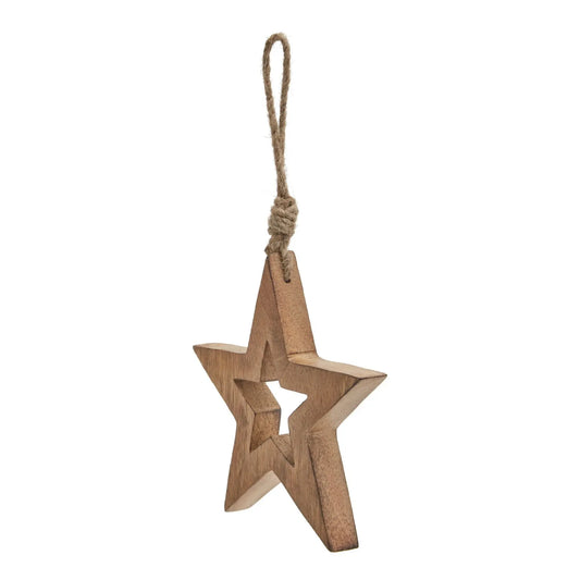 Natural Wooden Hanging Star Makur Interior