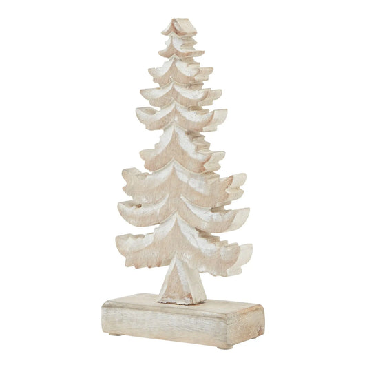 White Wash Collection Wooden Tiered Tree Decoration Makur Interior