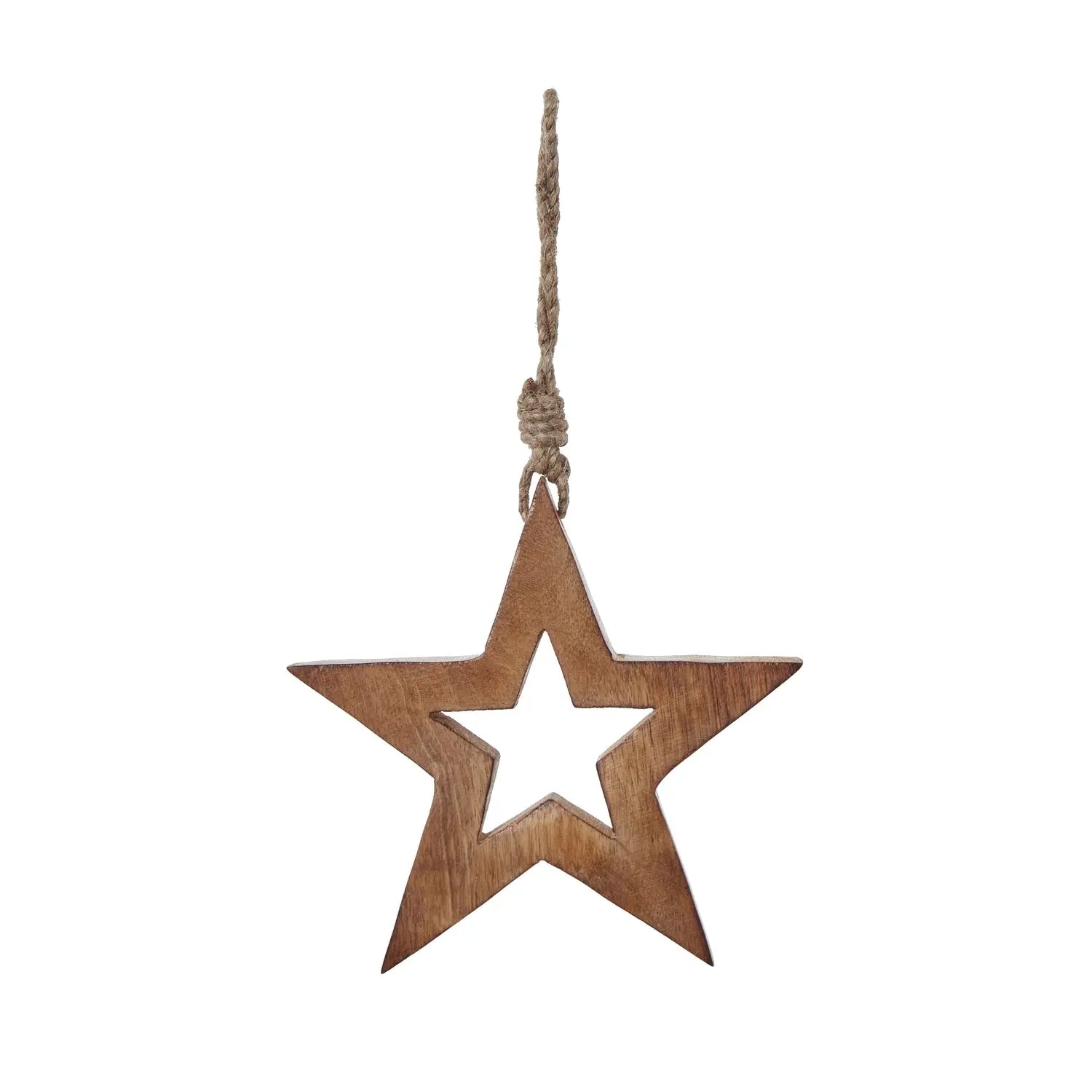 White Wash Collection Wooden Hanging Star Decoration Makur Interior