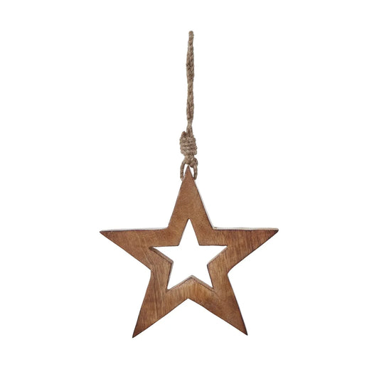 White Wash Collection Wooden Hanging Star Decoration Makur Interior