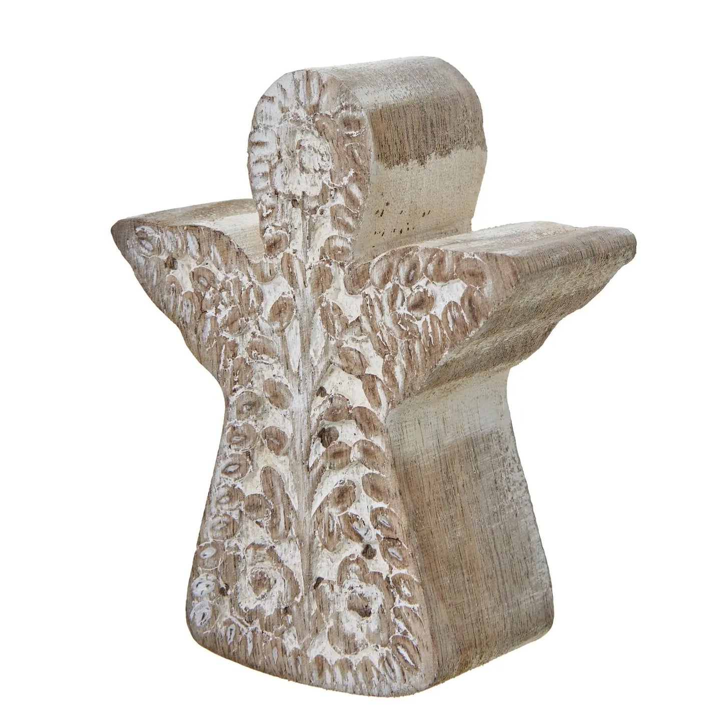 White Wash Collection Patterned Angel Decoration Makur Interior