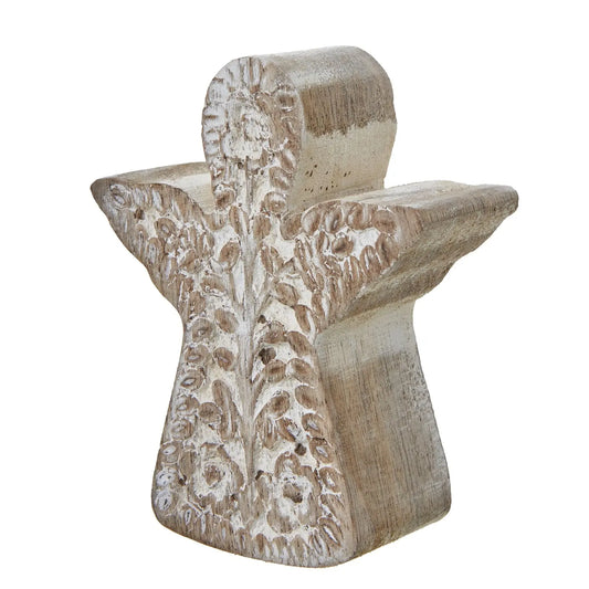 White Wash Collection Patterned Angel Decoration Makur Interior